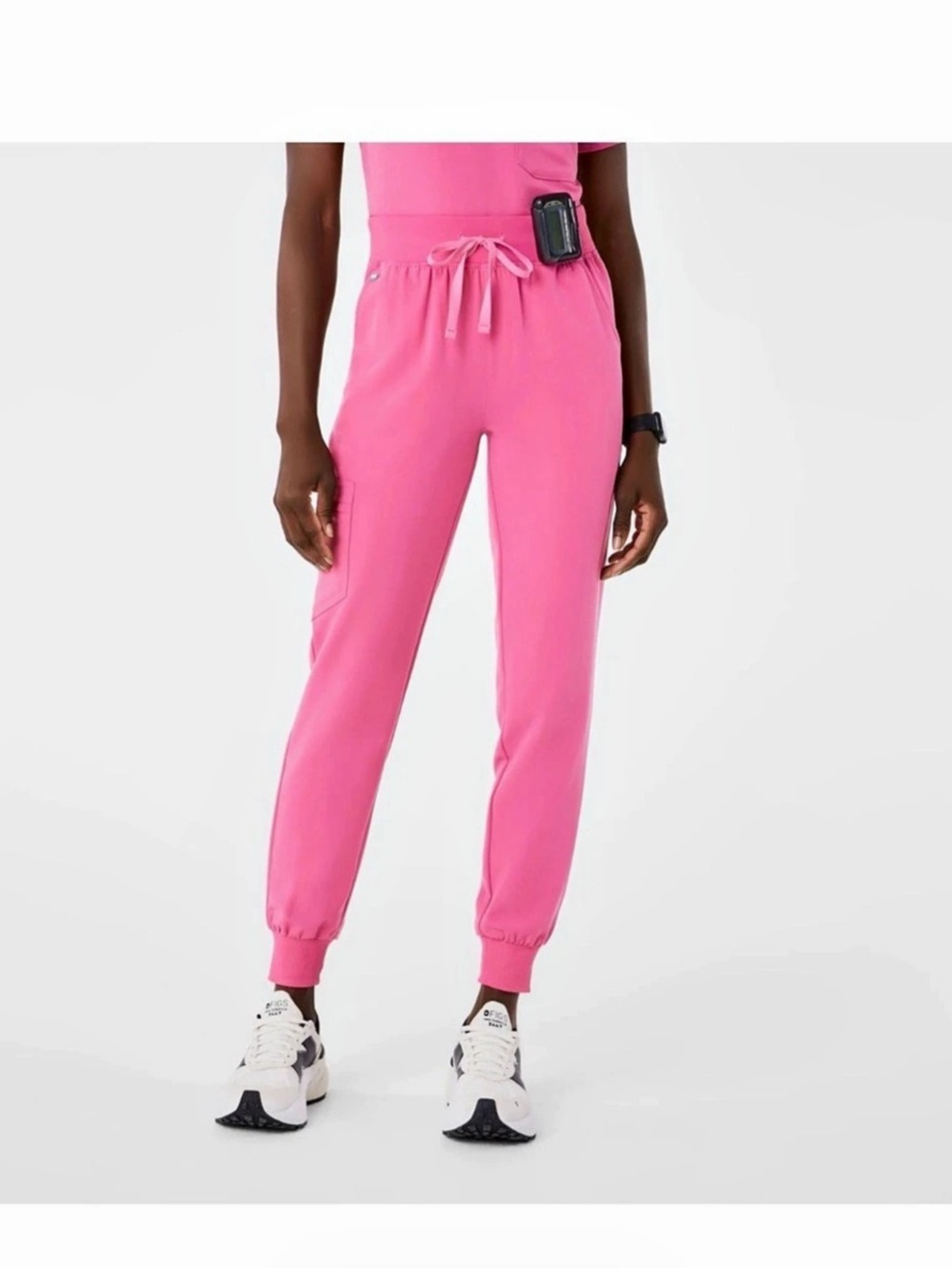 Figs High Waisted Zamora Jogger Scrub Pants F’ing Pink Large.